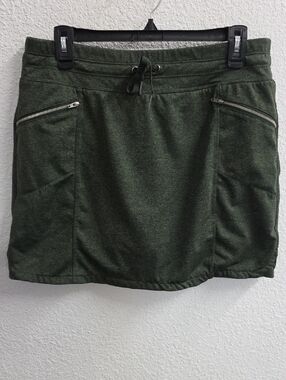 Green Stretch Athletic Sport Pockets Skort Large